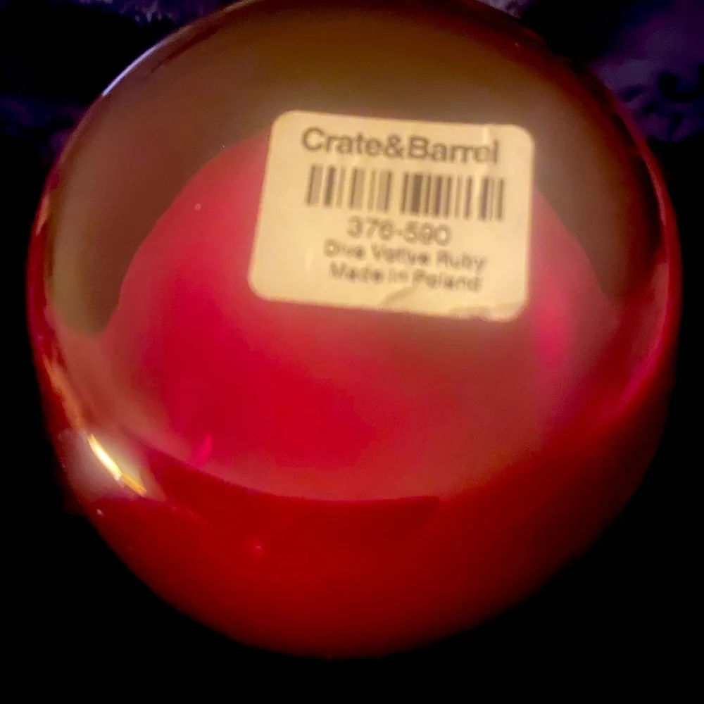 Crate & Barrel Diva Ruby Red Crystal Candle Votives Set of 2 Made in Poland